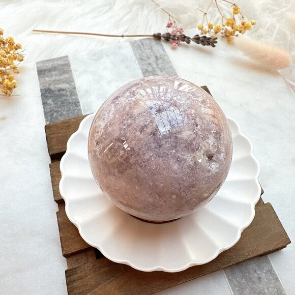 Gorgeous Pink Amethyst with Flower Agate Sphere - Picture 2 of 9